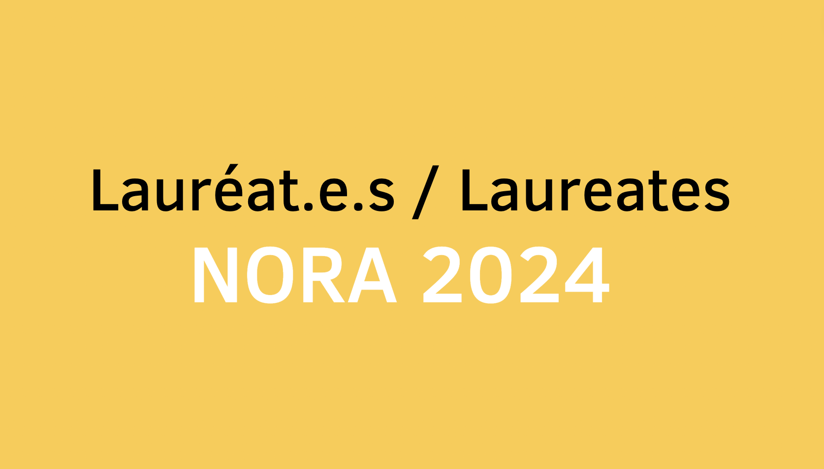 Les lauréats NORA 2024